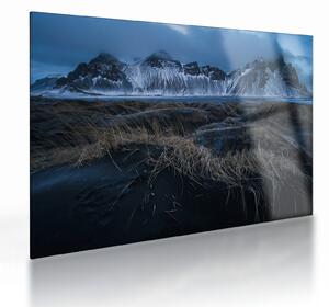 Sklenený obraz výhľadu na Islandskej vrcholky (70x50 cm)