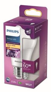 Philips 8718699782733 LED žiarovka E27 8W/60W 806lm A60 E27 2700K so senzorom