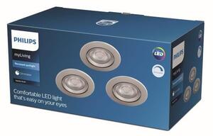 Philips Sparkle LED SL261 Zápustné svietidlo kruhové 5W/350lm 85mm 2700K nikel 3-set