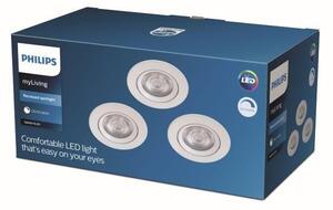 Philips Sparkle LED SL261 Zápustné svietidlo kruhové 5W/350lm 85mm 2700K biela 3-set