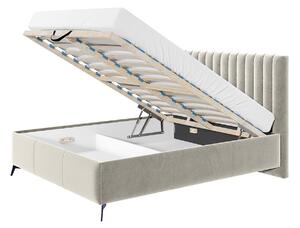 Manželská posteľ s úložným priestorom 160x200 TANIX - béžová