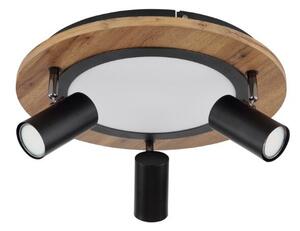 GLOBO 67307D KASSU stropné svietidlo D400mm LED 15W/1300lm 3000K matná čierna, vzhľad dreva