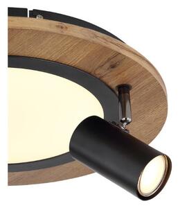 GLOBO 67307D KASSU stropné svietidlo D400mm LED 15W/1300lm 3000K matná čierna, vzhľad dreva