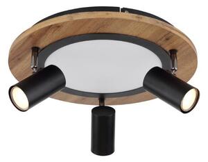 GLOBO 67307D KASSU stropné svietidlo D400mm LED 15W/1300lm 3000K matná čierna, vzhľad dreva