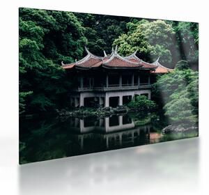 Sklenený obraz z japonskej národnej záhrady (70x50 cm)