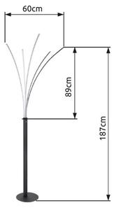 GLOBO 59229B BIZZY stojacia lampa V1870mm LED 36W/910lm 3000K matná čierna