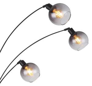 GLOBO 58228NBS SEYMOUR stojacia lampa V2080mm 5xE27 matná čierna, dymová