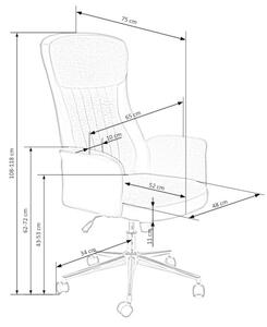 Kancelárska stolička REGANO, 65x108-118x75, sivá/čierna