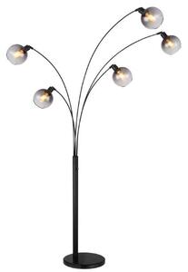 GLOBO 58228NBS SEYMOUR stojacia lampa V2080mm 5xE27 matná čierna, dymová