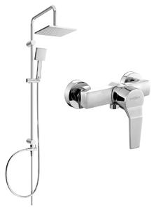 Mexen Tord sprchová súprava s ručnou a dažďovou sprchou + sprchová batéria Caro, chrómová, 746640200-00