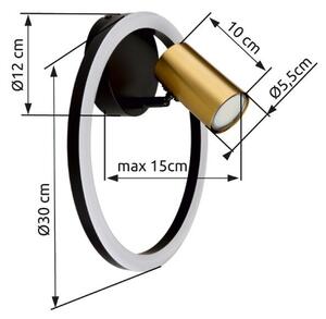 GLOBO 57033-1 MARRIE nástenné svietidlo D300mm LED 12W/800lm 3000K matná čierna
