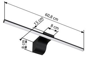GLOBO 41925S PEPE nástenné svietidlo nad zrkadlo š608mm LED 10W/560lm 4000K IP44 matná čierna