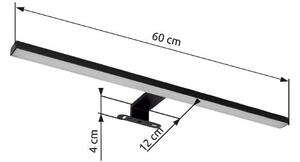GLOBO 41923B JAIME nástenné svietidlo nad zrkadlo š600mm LED 12W/530lm 4000K IP44 matná čierna