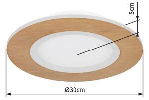 GLOBO 41767R CLAY stropné svietidlo D300mm LED 23,4W/1370lm 2700-6500K biela, imitácia dreva