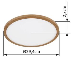 GLOBO 41562-18WW SAPANA stropné svietidlo D294mm LED 18W/1600lm 3000K IP44 imitácia dreva, biela