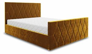 Manželská posteľ 140 cm Alex (zlatá) (s roštom a úložným priestorom). Vlastná spoľahlivá doprava až k Vám domov. 1046760