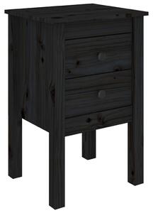 Nočný stolík čierny 40x35x61,5 cm masívne borovicové drevo