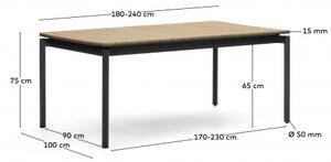 CANYELLES BLACK záhradný rozťahovací jedálensky stôl 180 cm