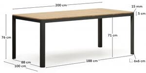 BONA BLACK záhradný jedálenský stôl 200 cm