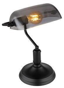 GLOBO 2491B ANTIQUE stolná lampička V370mm 1xE27 matná čierna, dymová
