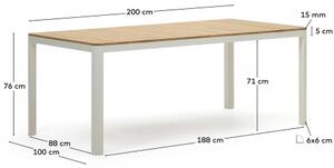 BONA WHITE záhradný jedálenský stôl 200 x 100 cm