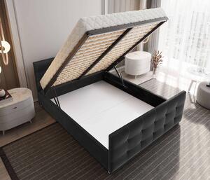 Manželská posteľ 140 cm Billie (čierna) (s roštom a úložným priestorom). Vlastná spoľahlivá doprava až k Vám domov. 1046814