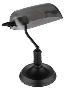 GLOBO 2491B ANTIQUE stolná lampička V370mm 1xE27 matná čierna, dymová