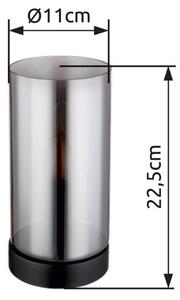 GLOBO 21002T OLLY stolná lampička V225mm 1xE14 matná čierna, dymová