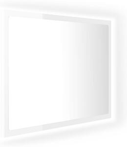LED kúpeľňové zrkadlo lesklé biele 60x8,5x37 cm akryl