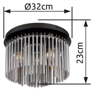 GLOBO 15698D GORLEY stropné svietidlo D320mm 5xE14 matná čierna, dymová