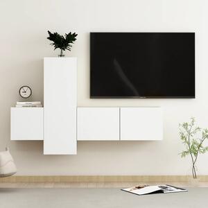 3-dielna súprava TV skriniek biela a dub sonoma drevotrieska