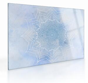 Sklenený obraz - Zimná mandala (70x50 cm)