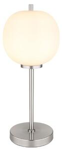 GLOBO 15345TNO BLACKY I stolná lampička V450mm 1xE14 matný nikel, biela