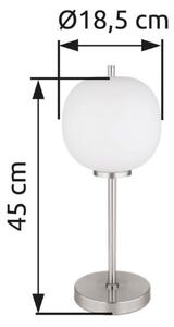 GLOBO 15345TNO BLACKY I stolná lampička V450mm 1xE14 matný nikel, biela