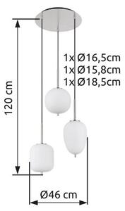 GLOBO 15345-3NO BLACKY I závesné svietidlo D460mm 3xE14 matný nikel, biela