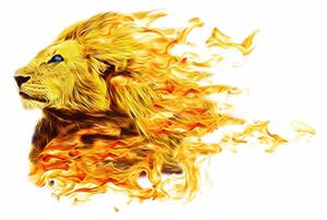 Tapeta ohnivý lev