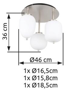 GLOBO 15345-3DNO BLACKY I stropné svietidlo D460mm 3xE14 matný nikel, biela