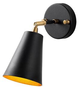 Nástenné svietidlo v čiernej a zlatej farbe ø 10 cm Evander – Opviq lights