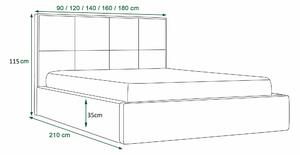 Manželská posteľ 180 cm Elna (hnedá) (s roštom a úložným priestorom). Vlastná spoľahlivá doprava až k Vám domov. 1046917