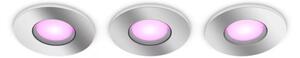 Philips HUE White and color ambiance 8720169321014 Xamento zápustné svietidlo D93mm GU10 4,2W/350lm 2000-6500K+RGB IP44 chróm 3-set