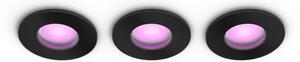 Philips HUE White and color ambiance 8720169320895 Xamento zápustné svietidlo D93mm GU10 4,2W/350lm 2000-6500K+RGB IP44 čierna 3-set