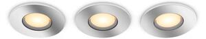 Philips Hue White Ambiance 8720169318014 Adore zápustné svietidlo D94mm GU10 4,2W/350lm 2200-6500K IP44 chróm 3-set+SWITCH