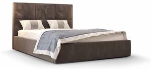 Manželská posteľ 140 cm Elna (hnedá) (s roštom a úložným priestorom). Vlastná spoľahlivá doprava až k Vám domov. 1046901