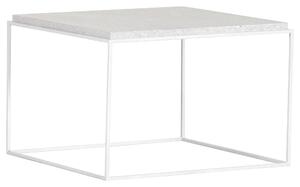 KONFERENČNÝ STOLÍK, biela, kov, kameň, 60/60/40 cm Boxxx - Stolíky do obývačky, Online Only