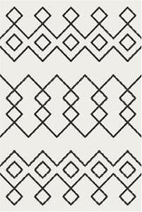 My Flair , Kusový koberec Moroccan Dream weiß kruh, 190x190 (průměr) kruh, čiernobiela, obývacia izba