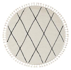 My Flair , Kusový koberec Moroccan Fantasy weiß kruh, 140x140 (priemer) kruh, čiernobiela, obývacia izba