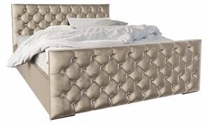 Manželská posteľ 140 cm Quintin (béžová) (s roštom a úložným priestorom). Vlastná spoľahlivá doprava až k Vám domov. 1047133