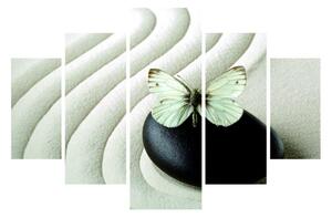 Hanah Home Viacdielny obraz Sand Butterfly 92 x 56 cm