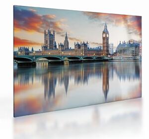 Sklenený obraz - Londýnske Houses of Parliament (70x50 cm)