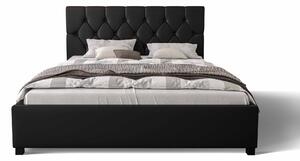 Manželská posteľ 140 cm Sylvie (čierna) (s roštom a úložným priestorom). Vlastná spoľahlivá doprava až k Vám domov. 1047154